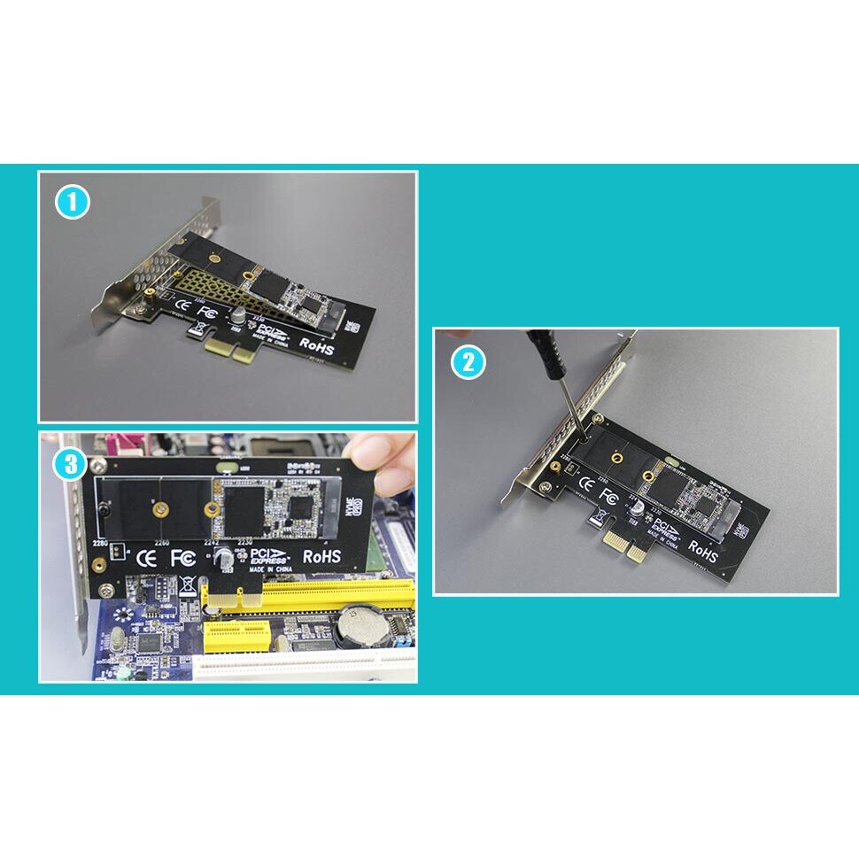 Unitati Ssd Adaptor M.2 NVME SSD la PCIe 3.0 x4, Redkid®, Pentru unitati SSD 2280 ...