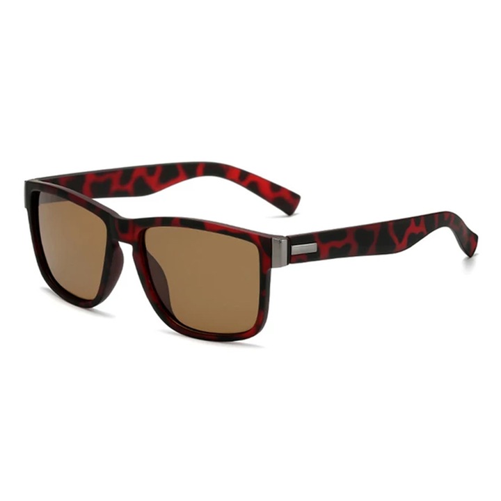 Ochelari de soare pentru barbati, model cool masculin, tematica fashion summer, marime universala, rosu inchis, EFAYN