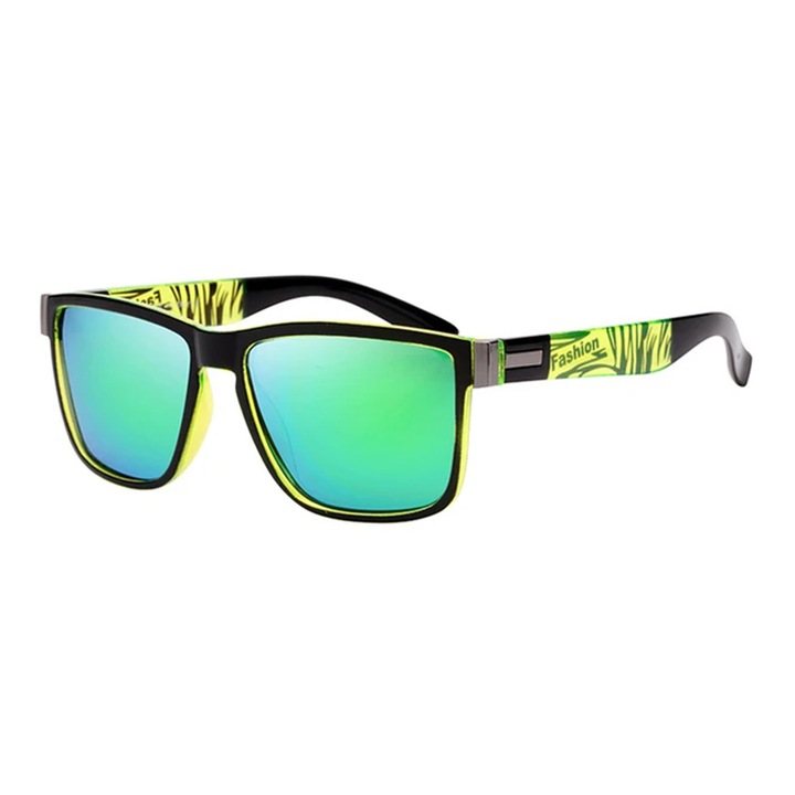 Ochelari de soare pentru barbati, model cool masculin, tematica fashion summer, marime universala, verzi, EFAYN