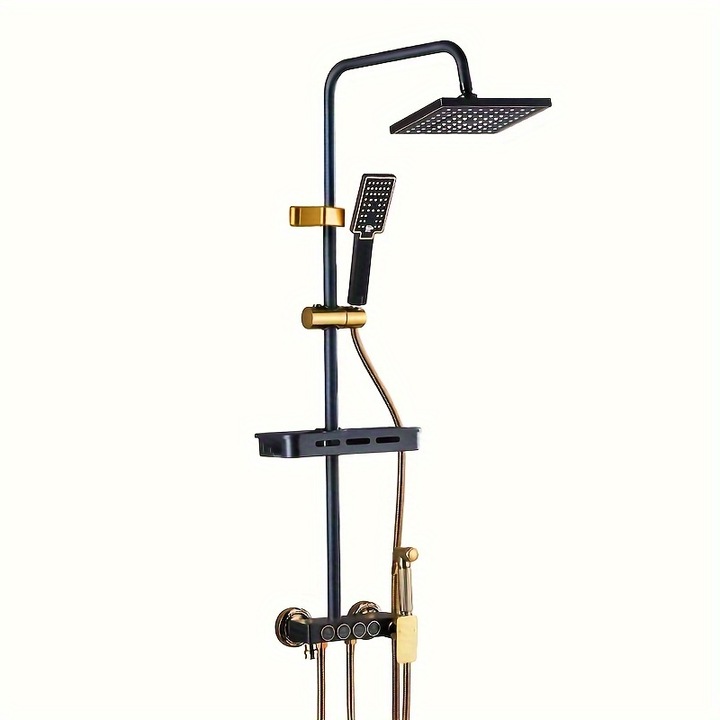 Set de dus WALALLA, inaltime reglabila, 4 functii, Negru/Auriu