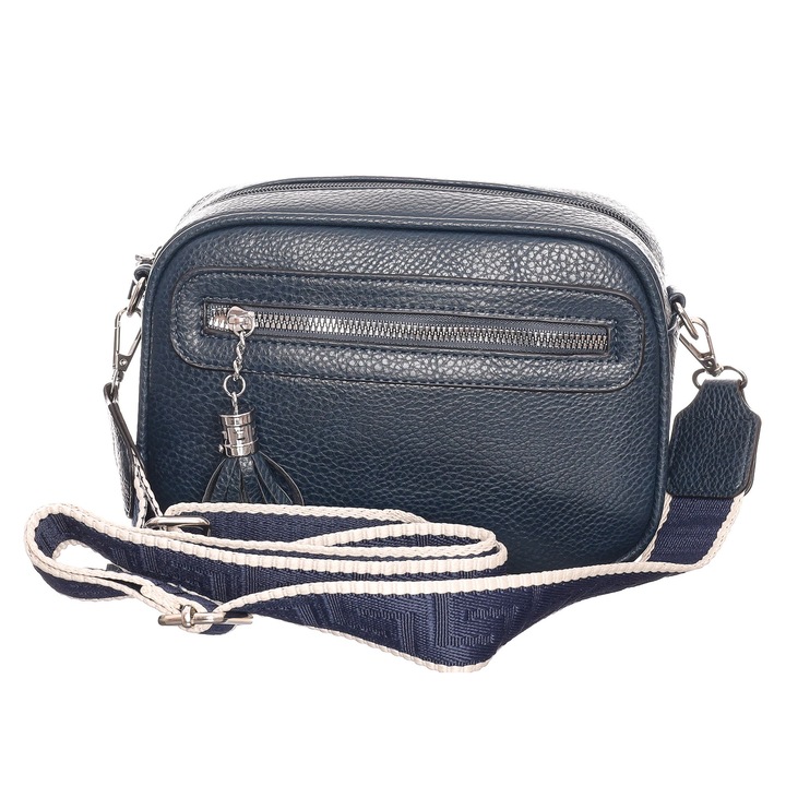 Дамска чанта, Hernan Bag's Collection, тъмно синя, изкуствена кожа, 22 x 15 x 8 см, HB0282