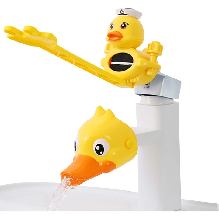 2 db-os csaptelep hosszabbító készlet gyerekeknek, Nybgyy®, szilikon / ABS, patkány alakú, 22 x 10 cm, 10 x 7 cm, sárga