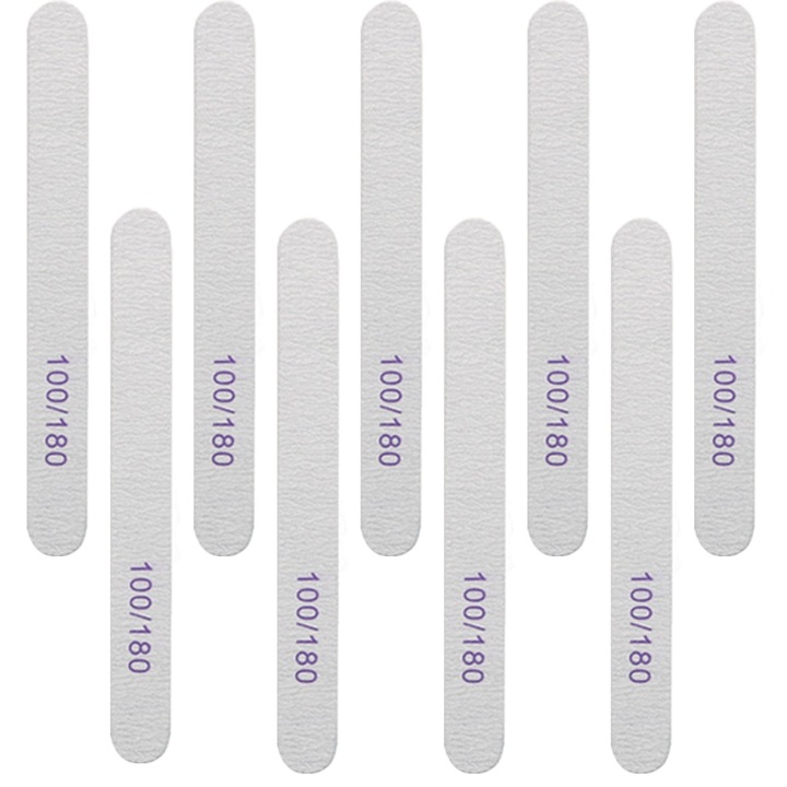 Set 10 pile cosmetice, alb, 100\180 granulatie