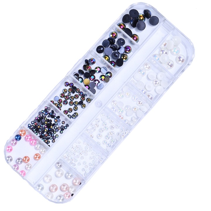 Set Pietre Stras pentru Nail Art, Decorare Haine si Accesorii, Multiforme, DIY