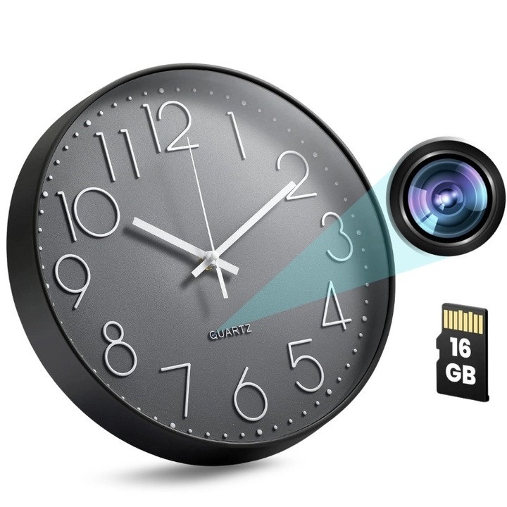 IUni W31 Шпионска Камера в Стенен Часовник, 16GB, Wi-Fi, Full HD, Сензор Движение