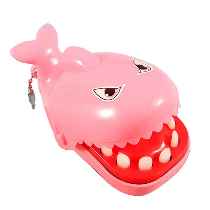 Jucarie Interactiva Bebelusi, Model Baby shark, 9 cm, Plastic, Roz, Dalimag