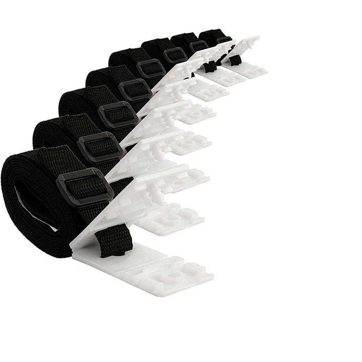 Kit de atasare prelata pentru piscina, Enforose, design convenabil, benzi de inalta calitate, 8 bucati