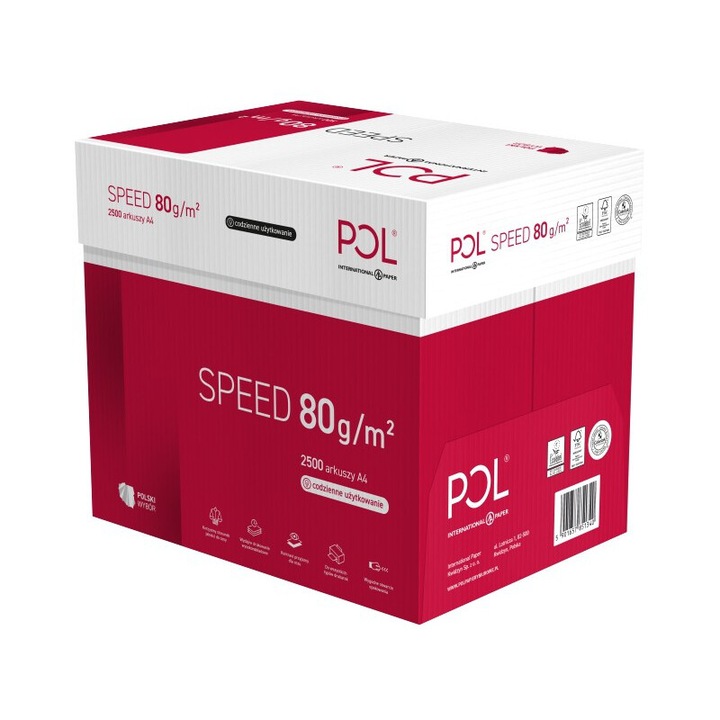 AMOS Polspeed másolópapír, A4, 80g, 2500 lap, CIE 146