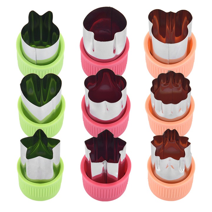 Set de taiere legume, forme mini, din inox, multicolor