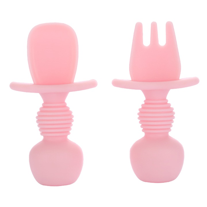 Set tacamuri pentru bebelusi QttvbTna, silicon, anti-inecare, ergonomic, lavabil in masina de spalat
