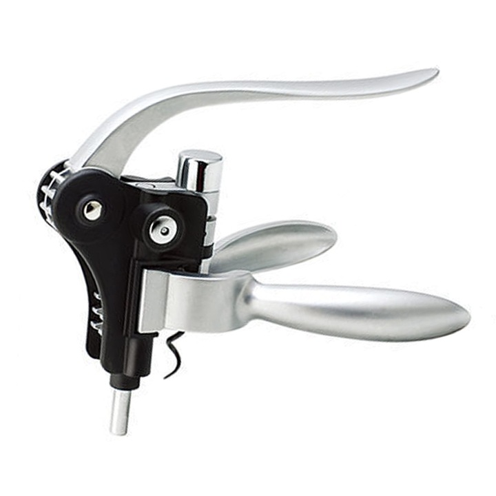 Tirbuson vertical din inox cu maner ergonomic, argintiu