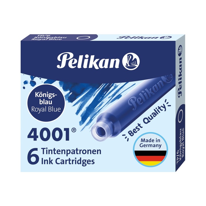 Set Cartuse cerneala Pelikan 4001 TP/6, albastru, 6 buc