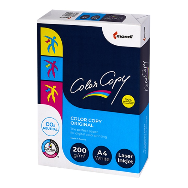 Копирна хартия Монди А4 200гр 250 листа, Бял