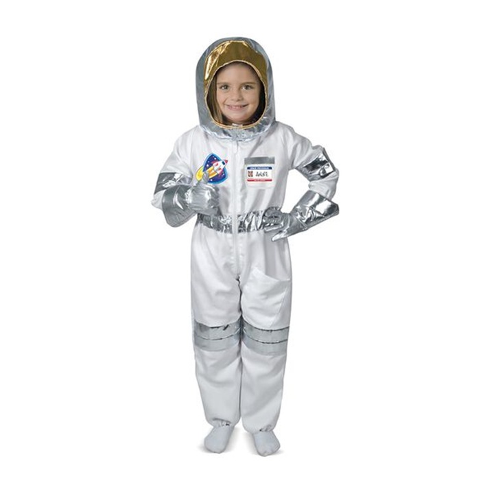 Costum astronaut KidMania® cu accesorii pentru copii, 5-6 ani, 110 - 120 cm