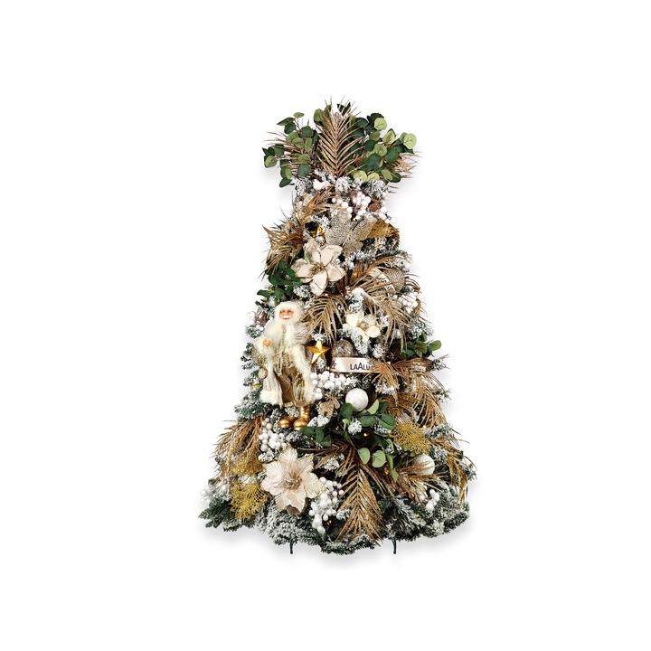 Set Brad Artificial de Craciun cu 169 de Decoratiuni, PVC, Multicolor, 270cm