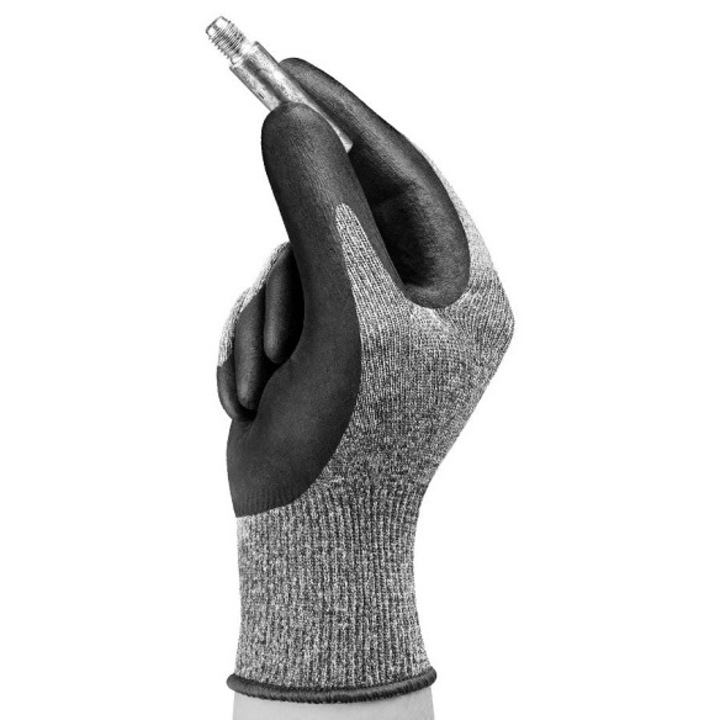 Set manusi de lucru ANSEL, 12 perechi, marime 10/XL, reutilizabile, negru/gri