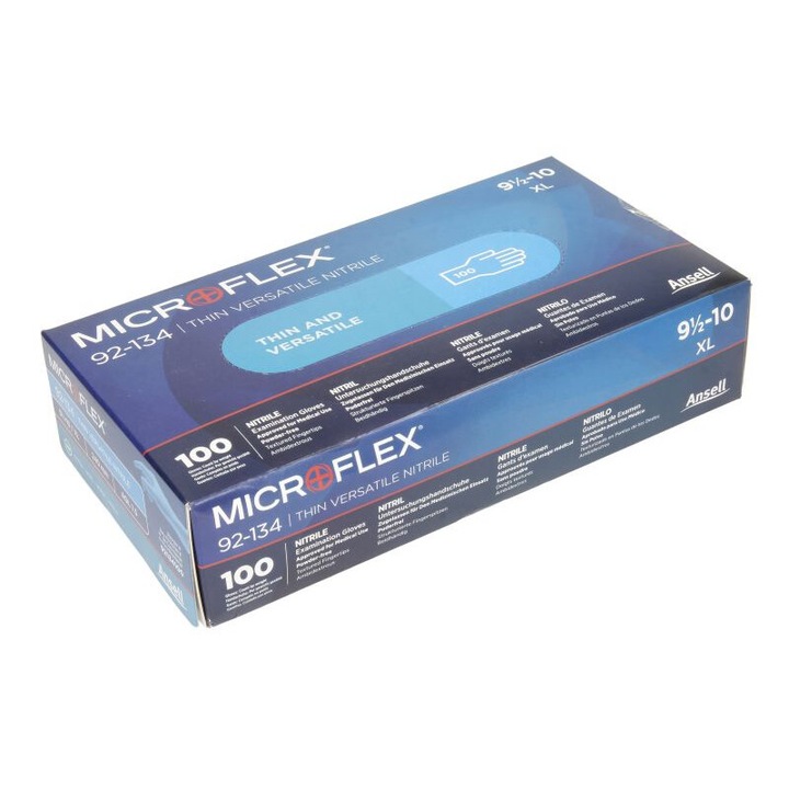 Manusi de unica folosinta ANSEL, 100 bucati, marime 10/XL, nitril, albastru