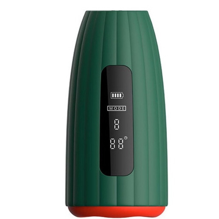 Jims vibrátor, állandó hőmérséklet 42°C, 9 rezgés, zöld, 17cm