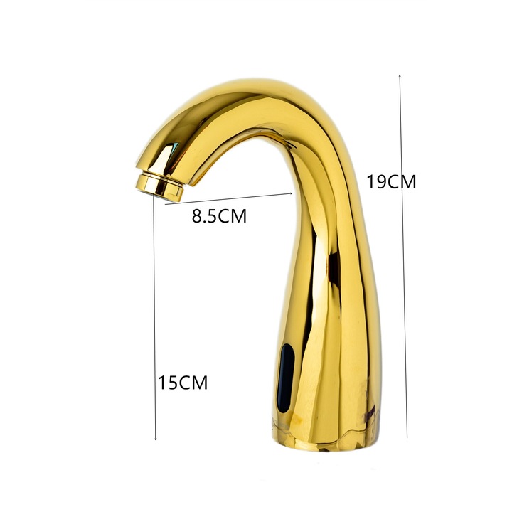 Смесител за умивалник, със сензор, монтаж на мивка за баня, Златист