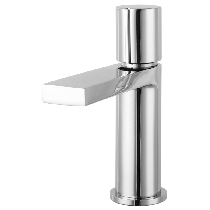 Fürdőszoba mosogató csaptelep, túlfolyó szeleppel, fix téglalap alakú csaptelep, króm