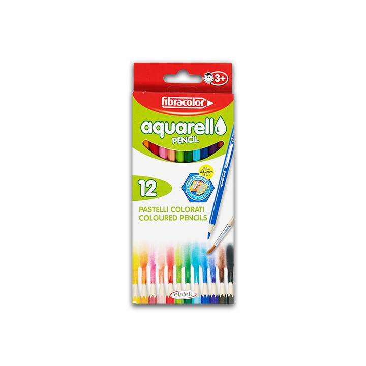 Цветни моливи Fibracolor Aquarello 12 цвята/кутия