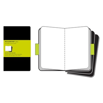 Moleskine Set of 3 Plain Cahier Journals - Black - Pocket Moleskine Set of 3 Plain Cahier Journals - Black - Pocket