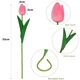 Buchet 20 lalele, SINBINTA, Usor de asortat, Nu se decoloreaza, Reutilizabile, Flori artificiale cu aspect natural, Nu se deterioreaza usor, Soft touch, Decoratiuni pentru casa, PU, 33x4 cm, Roz