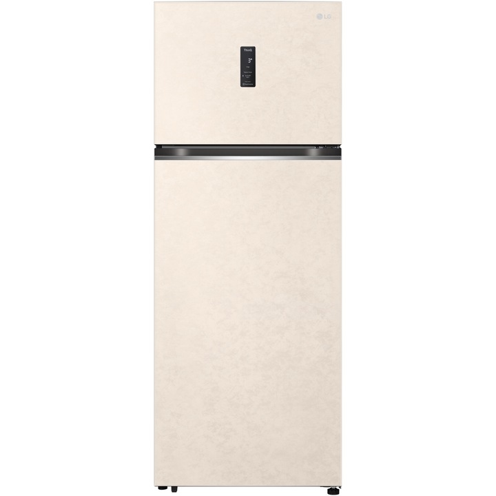 Хладилник с 2 врати LG GTBV44SEBKD, 461 л, No Frost, Линейно охлаждане, Дисплей, Инверторен компресор, WiFi, LED осветление, H 185 см, Клас Е, Бежов