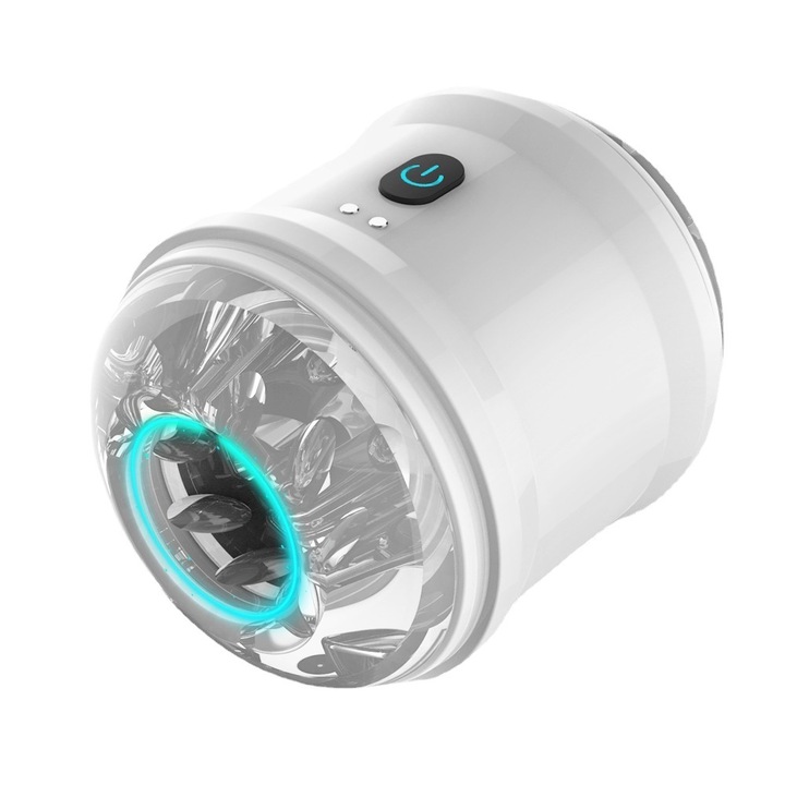 Vagina maszturbátor, 8 vibrációs mód, USB töltés, vízálló, vezeték nélküli, Fehér