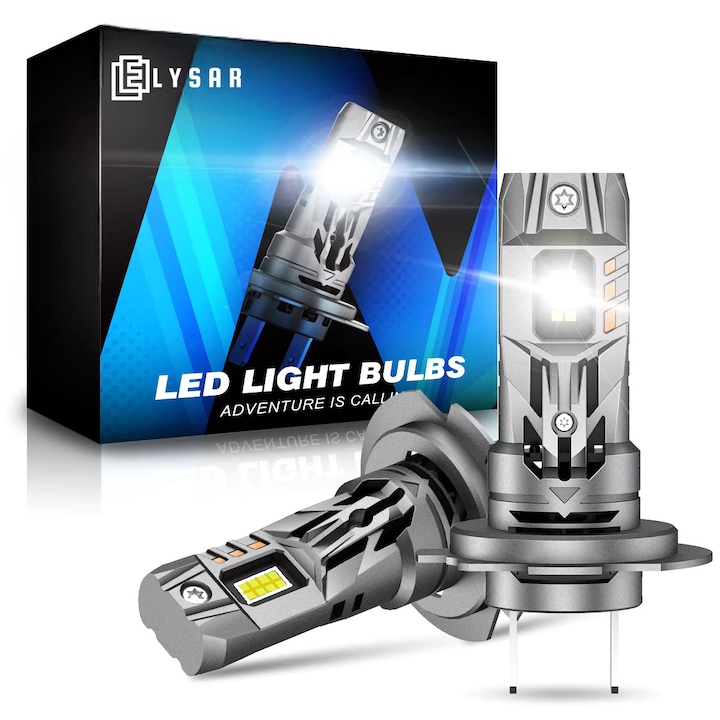 Set 2 Becuri LED Elysar H7, N63 series, 70W/Set, 16.000LM, 6500K, IP68, Durata de viata peste 50.000 ore, Plug & Play