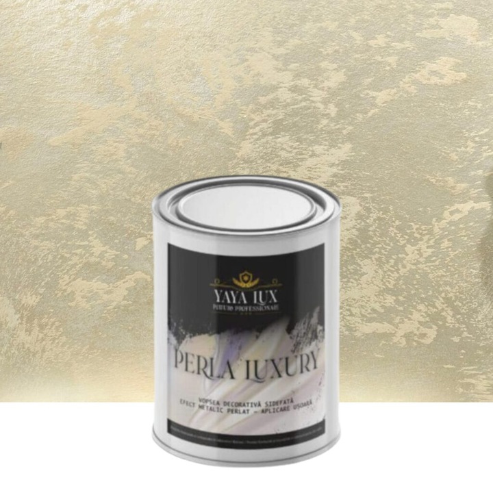 Vopsea decorativa de Lux, Perla Luxury cu Fulgi Perlati, Bej Sampanie, 0, 5 Litri