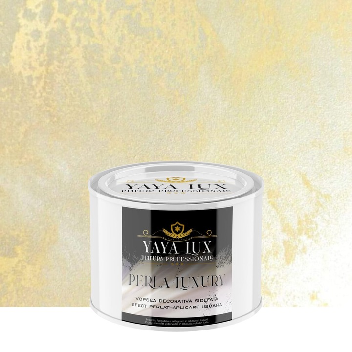 Vopsea decorativa de Lux, Perla Luxury cu Fulgi Perlati, Crem, 0, 5 Litri