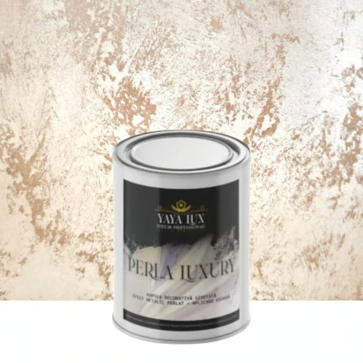 Vopsea decorativa de Lux, Perla Luxury cu Fulgi Perlati, Cafea cu Lapte, 0, 5 Litri