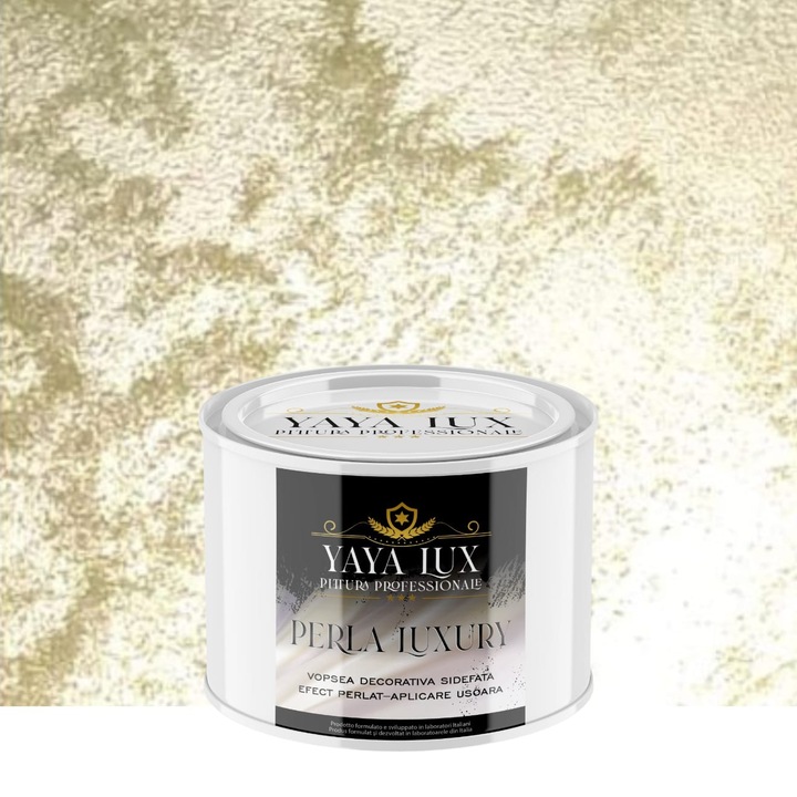 Vopsea decorativa de Lux, Perla Luxury cu Fulgi Perlati, Verde Fistic, 0, 5 Litri