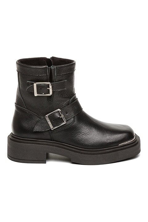 Steve Madden, Ghete de piele cu toc masiv, Negru