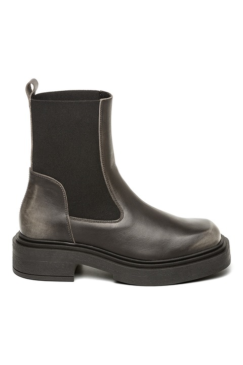 Steve Madden, Кожени боти Churro тип Chelsea, Антрацитно сиво