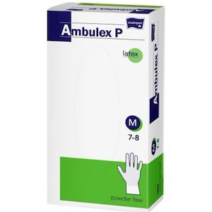 Manusi pudrate pentru examinare din latex Ambulex Medium, marimea M, 100 buc.