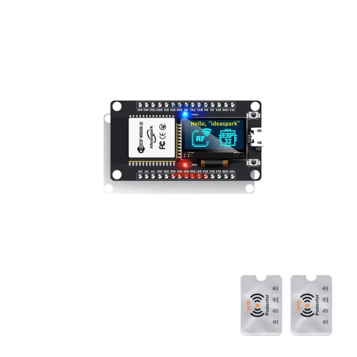 Модул ESP32 с OLED дисплей - ESP32 Devkit V1 WROOM-32, Wi-fi, Bluetooth, за DIY проекти, IoT, Arduino, програмиране, автоматизация, с 2 Rfid защити, UnderShop