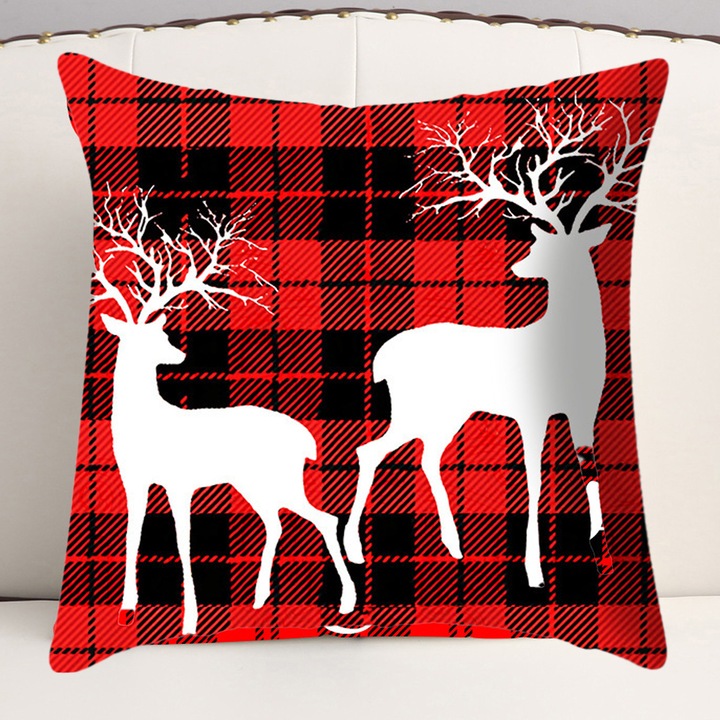 Karácsonyi párnahuzat, Jormftte, piros, 45x45cm, 1 db-os szett