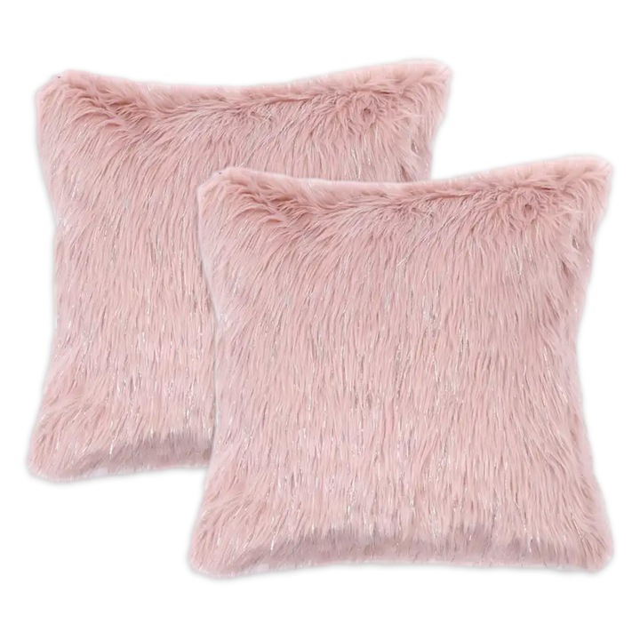 Huse de perna cu blana artificiala, husa de perna patrata pufoasa si moale, husa de perna decorativa pentru decorarea camerei de zi, ocazii late din poliester de inalta calitate (20 in X 20 in)