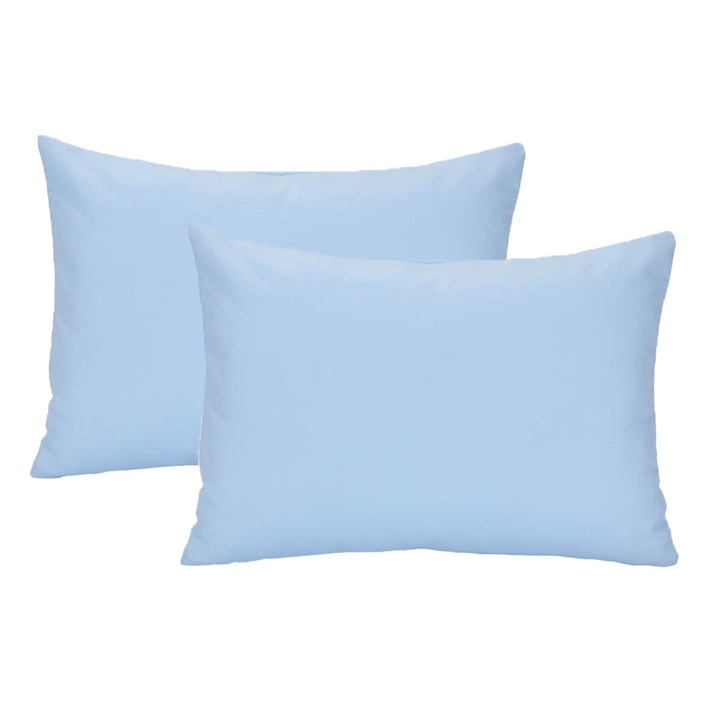 Set de 2 perne satin pentru par si piele, albastru azur, portocalie vibranta, dimensiune 49x36cm