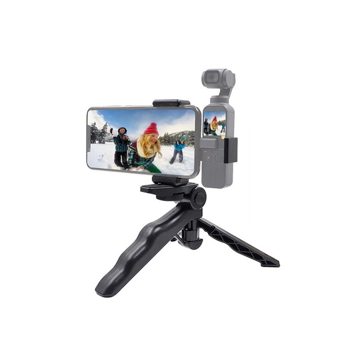 Система за захващане 3 в 1, статив + дръжка + селфи стик за DJI Osmo Plastic 160-75 mm с 1/4 универсална резба, съвместим с GoPro камери Hero 1 2 3 + 4 5 6 7 8 9 10 11 12 Session Mini Max Fusion, insta360 One X Go, SJcam, DJI Action
