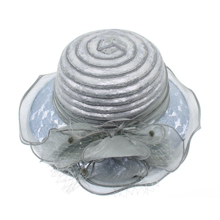 Шапка за слънце, Дамска, Boutiquecochet, от текстил, с панделка, Сива - PAL1577