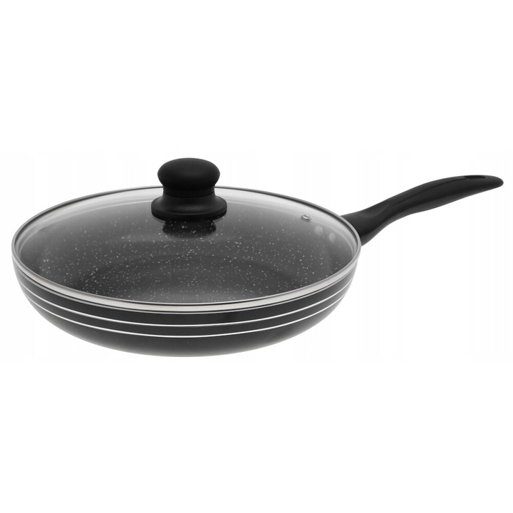 Tigaie cu capac EDENBERG, marmura/ceramica, antiaderenta, 30cm
