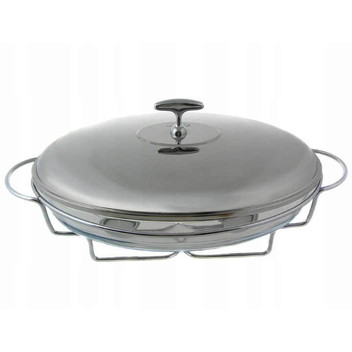 Vas termorezistent Edelhoff, 3L, sticla rezistenta la caldura, cu suport