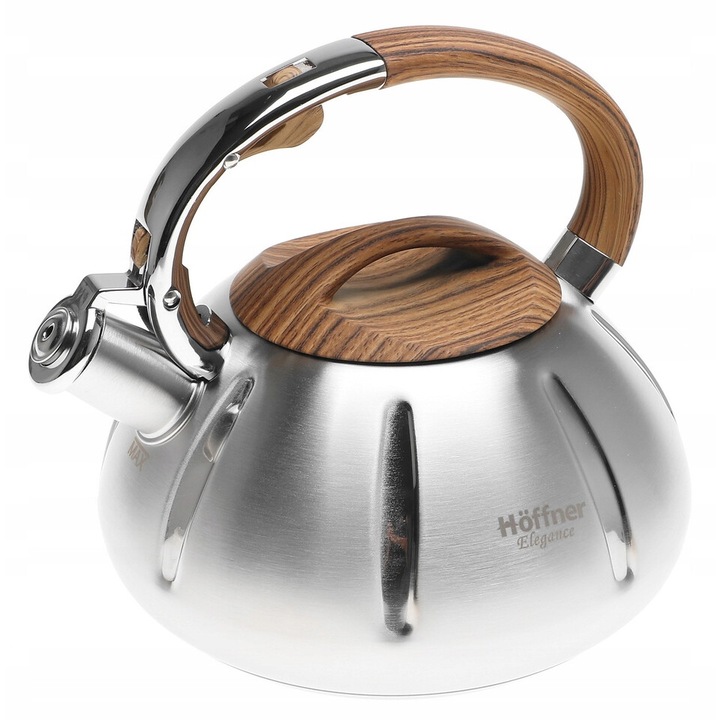 Ceainic Hoffner, capacitate 3l, inox, maner termorezistent, pentru toate tipurile de aragaz