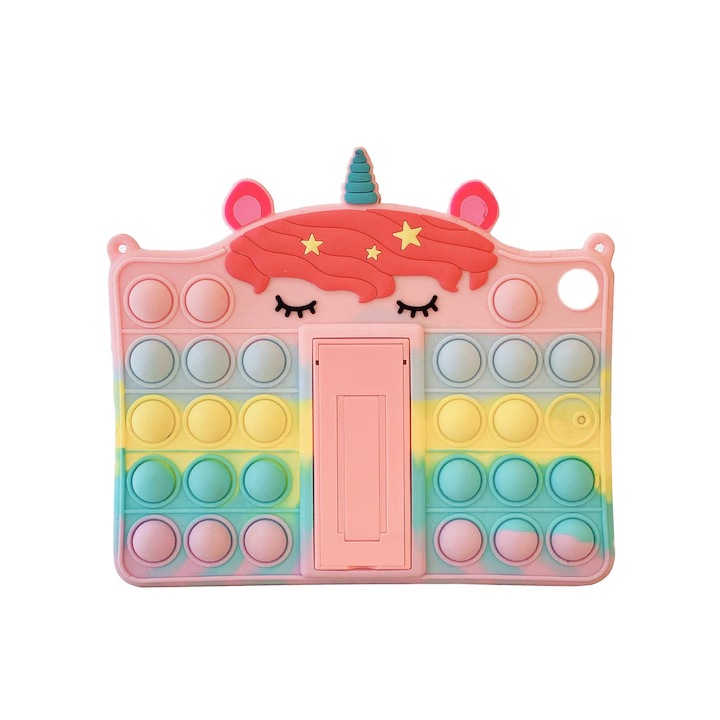 Husa tableta, Stnqtsrv, silicon, anti-soc, multicolor, compatibila A7 Lite