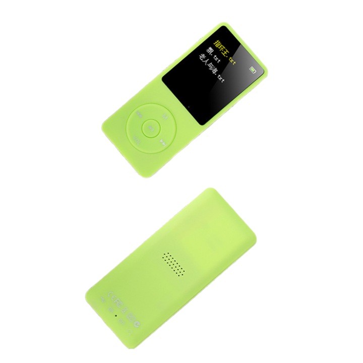 MP3 lejátszó, 8 GB, 1,8 hüvelykes, lejátszási idő 60 óra, zöld