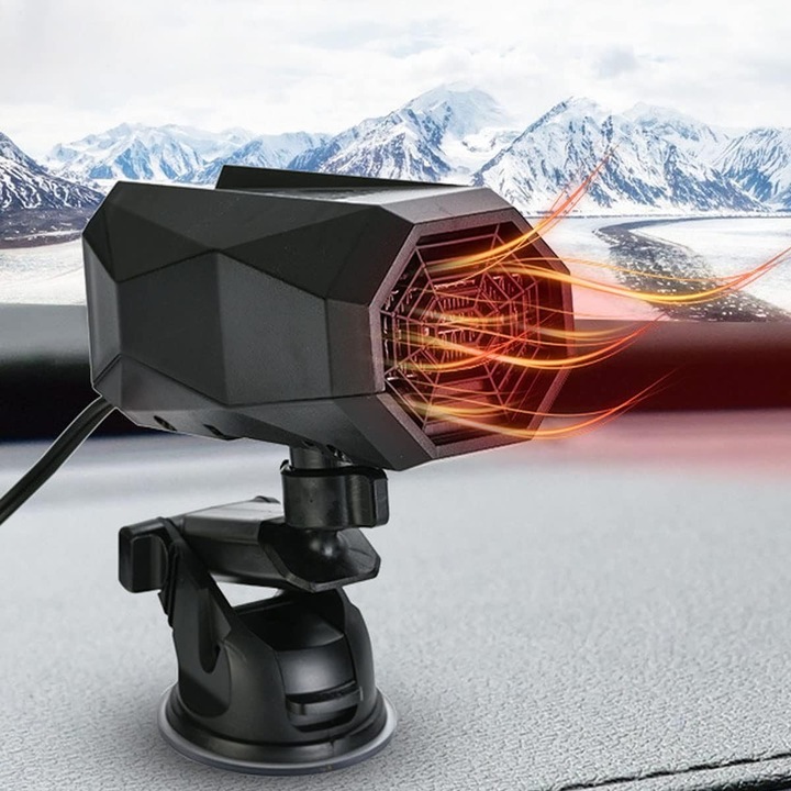 Defroster compact pentru parbriz, Enforose, 3 in 1, incalzire rapida, ventilator de racire, conectare la bricheta, utilizare exterioara