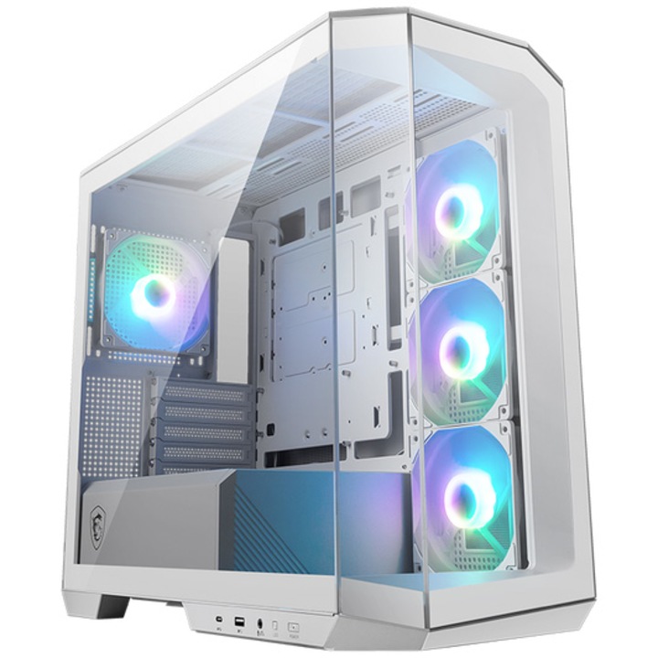 Компютърна кутия MSI MAG PANO M100R PZ WHITE, mATX, RGB, Бял